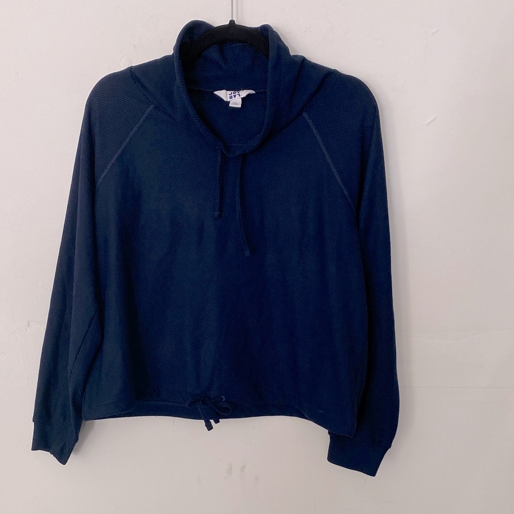 Joy Lab Navy Cowl Neck Crop Top size Medium